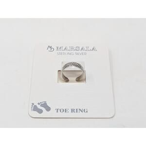 Marsala Sterling Silver Adjustable Toe Ring Geometric Pattern New